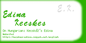 edina kecskes business card